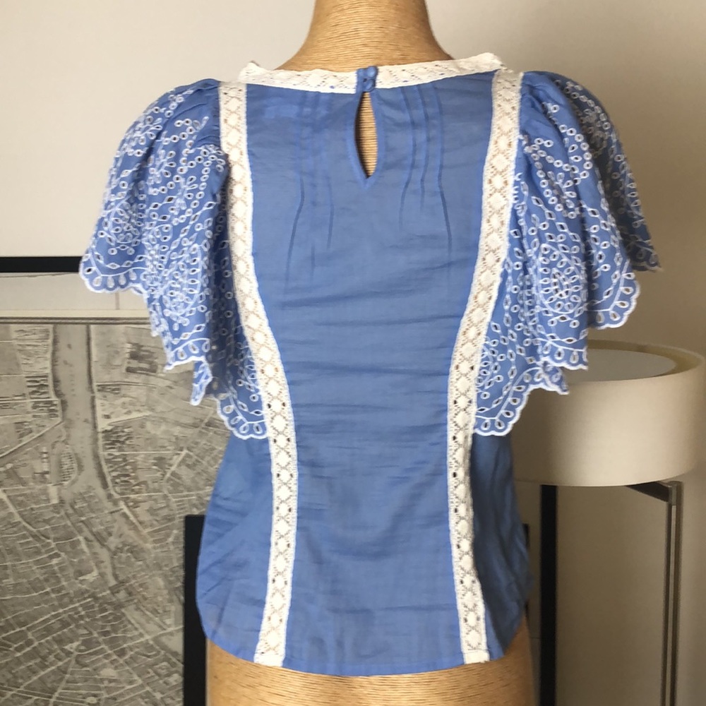 Anthropologie blue top Size 2 - Picture 6 of 10